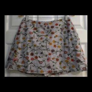 Foray Golf heather gray with floral stems skort with gripper shorts lining sz M